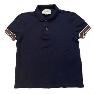Gucci Navy and Signature Stripe Polo
